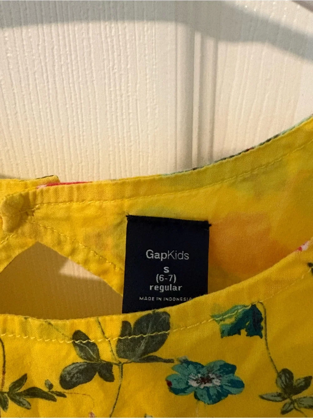 GAP Yellow Floral Ruffle-Sleeve Dress